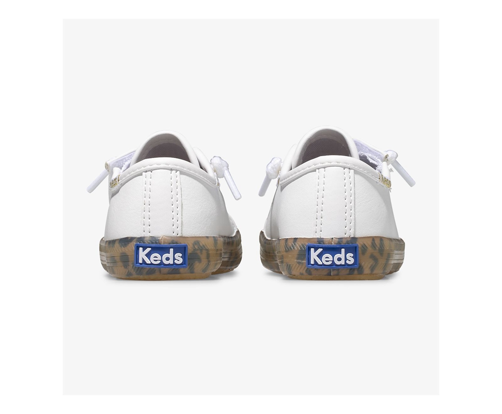 Kids Keds Sneakers - Kickstart Leopard Foxing Jr. - White - 7263-OPMTV